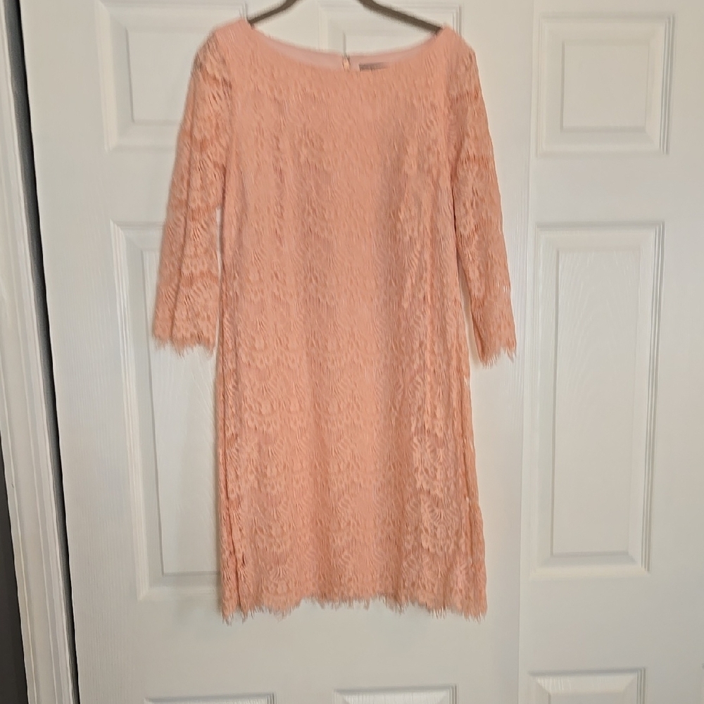 Elegant Lace Dress in Peach